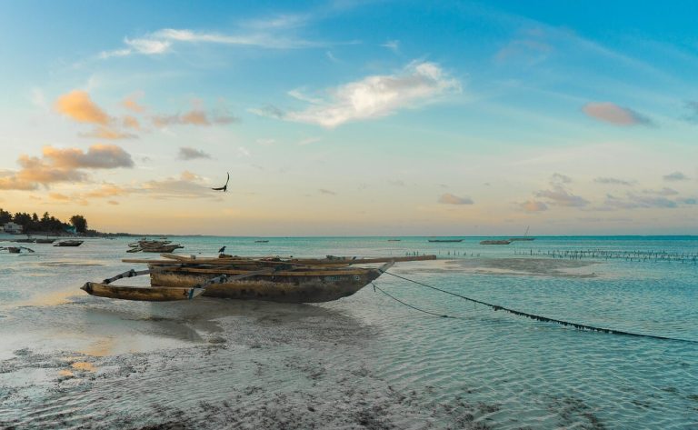 Zanzibar, Plaża, łódź